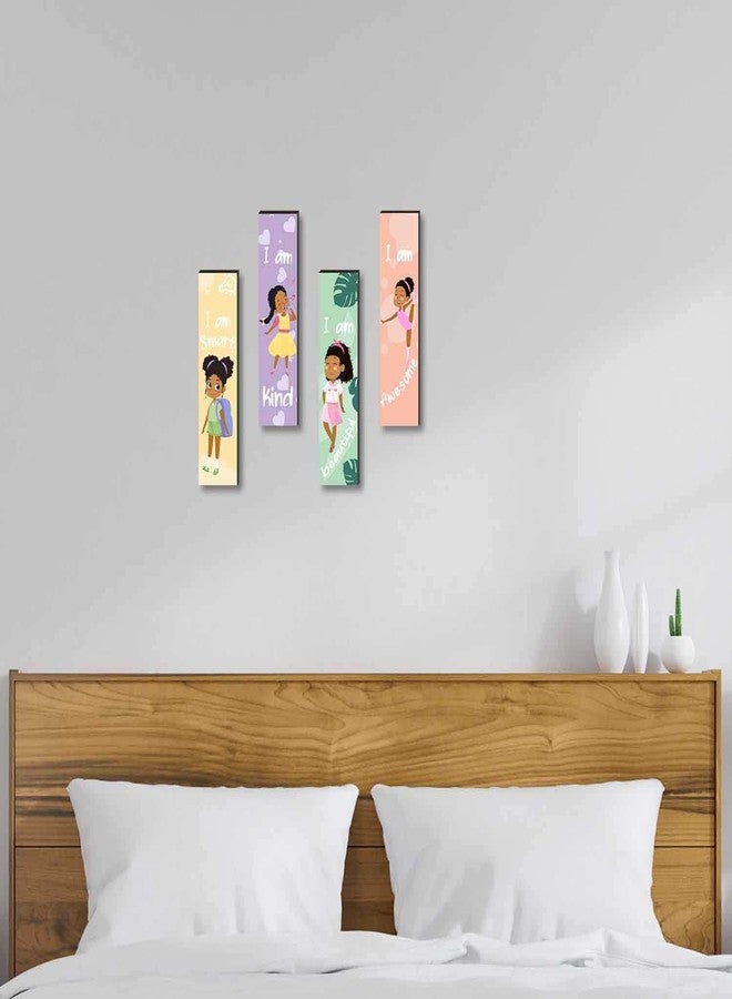 SHLINCO 4-Piece Motivational Black Girl Wall Art, Wall Decor with Inspirational Quotes, Perfect for Bedroom & Playroom - Image 4